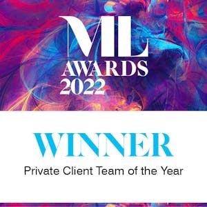 Winners of Private Client Team of the Year at the 2022 Manchester Legal Awards.